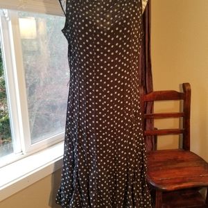 Slip dress with polka dot cover